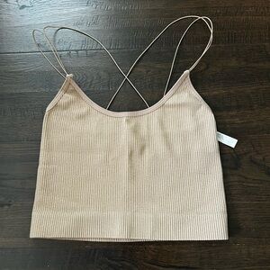 Urban Outfitters Beige Ribbed Cami